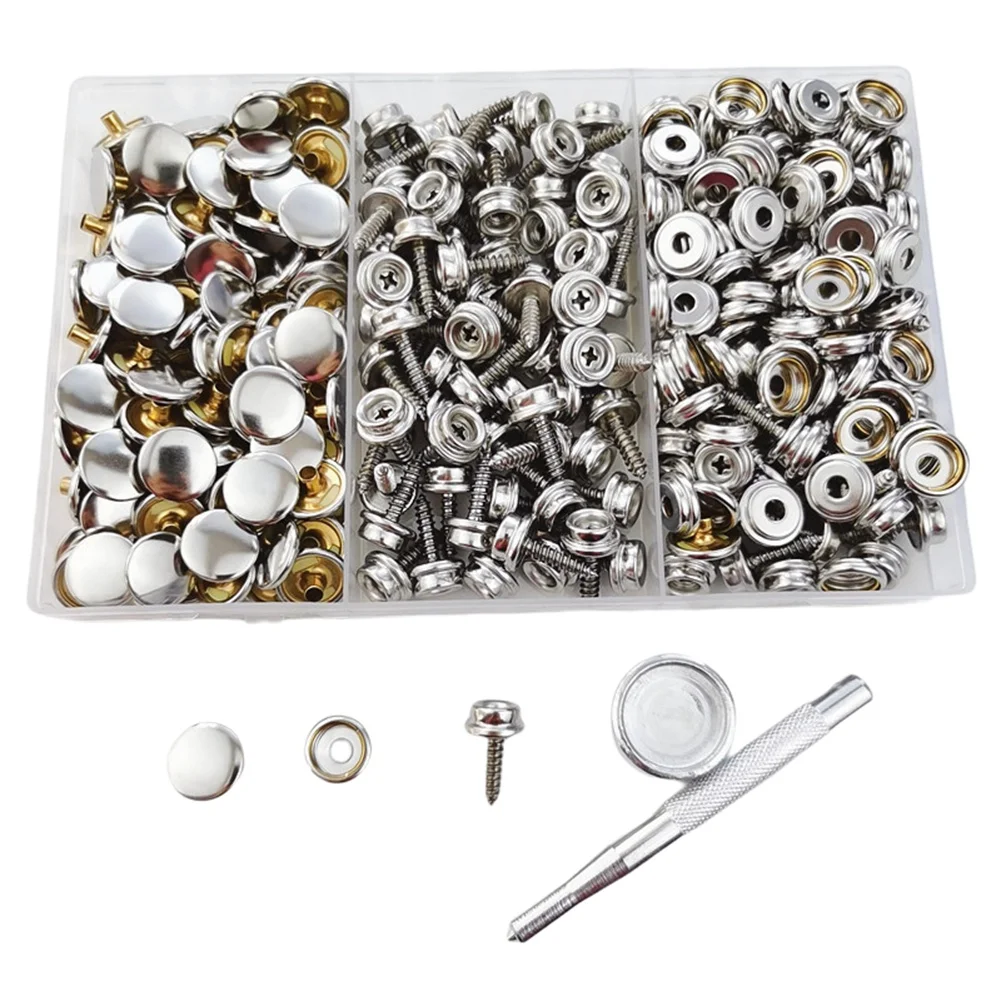 

100Pcs 15mm Boat Cover Canvas Stainless Steel Snap Fastener Clip Awning Button Rivet Marine Hardware Accessories