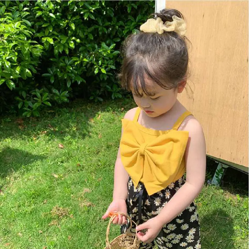 여아 캐미솔 큰 리본 다용도 탑 베스트 패션 & 다용도 2025 여름 신상 아동복 (3-8세)