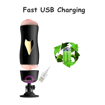 Male Masturbators for Men with Suction Cup Hand Free Pussy Mouth Stimulate Massager Rotating Dual Channel Masturb Cup Sex Toys 5