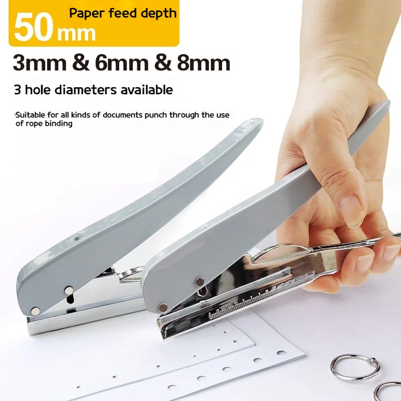 

3/5/8mm Manual Punching Machine Single Hole Stationery Loose Leaf Punching Machine Paper Multifunctional Punching Machine