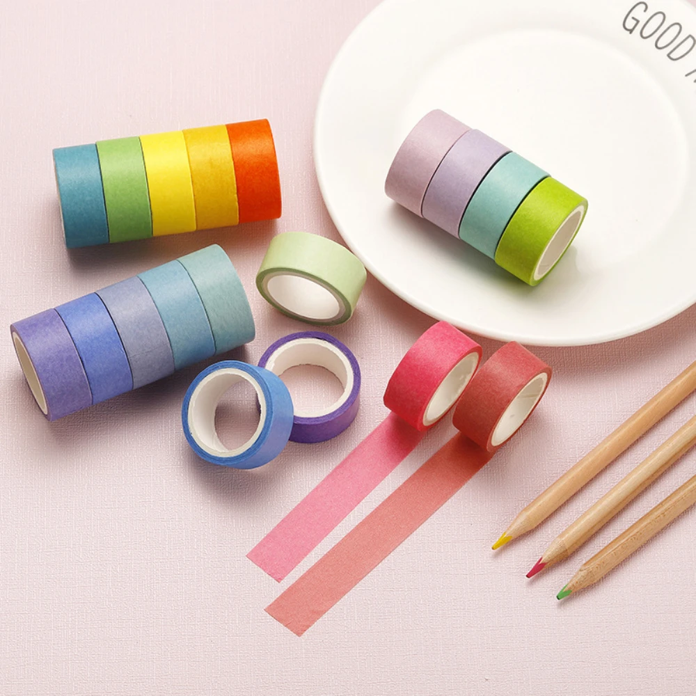 6 Rolls Colored Masking Tape 0.6 inch Wide, Rainbow Colors