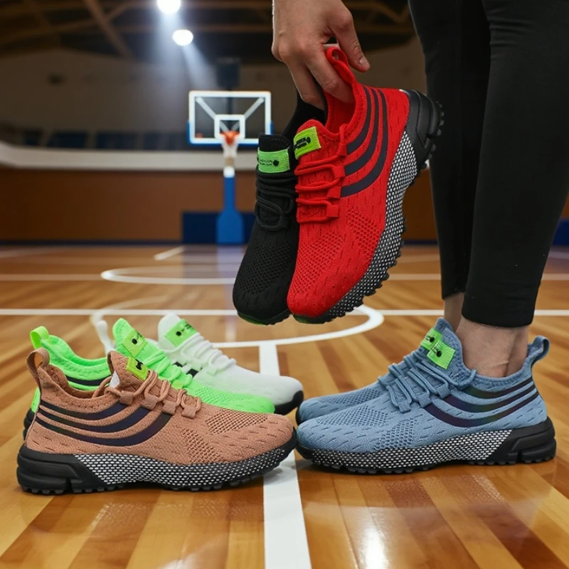 Women Shoes Breathable Unisex Sneakers Breathable Couple Running Shoes Women Tenis Sports Shoe Size 36-46 White Walking Sneakers