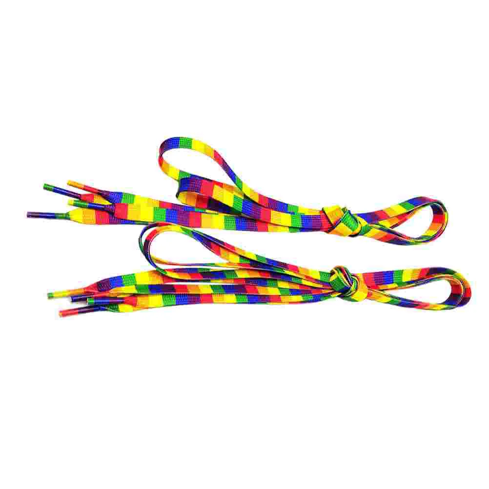 

Shoelaces Rainbow Colorful Elastic Boots Pattern Fashionable Ties Gradient Ramp