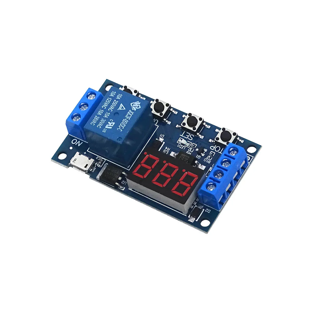 Timer Relay Relay Module Electronic Switch Control Board Timer IC XY-J02 DC 6-30V Support Micro USB 5V LED Display Automation Cycle Delay Timer Control Off Switch Delay Time Relay 6V 9V 12V 24V