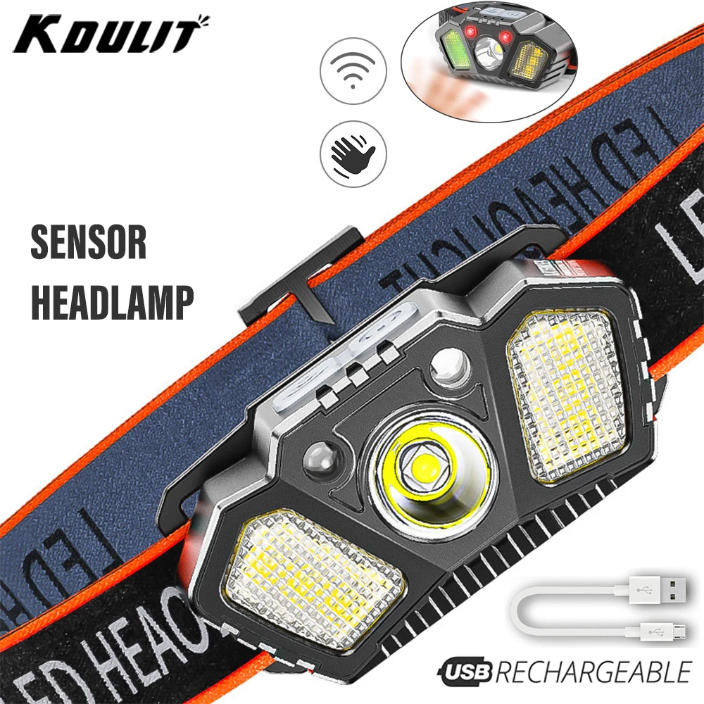 

Super Bright Mini Led Sensor Headlamp USB Rechargeable Headlight Built-in battery Head Mounted Fishing Camping Head Flashlight