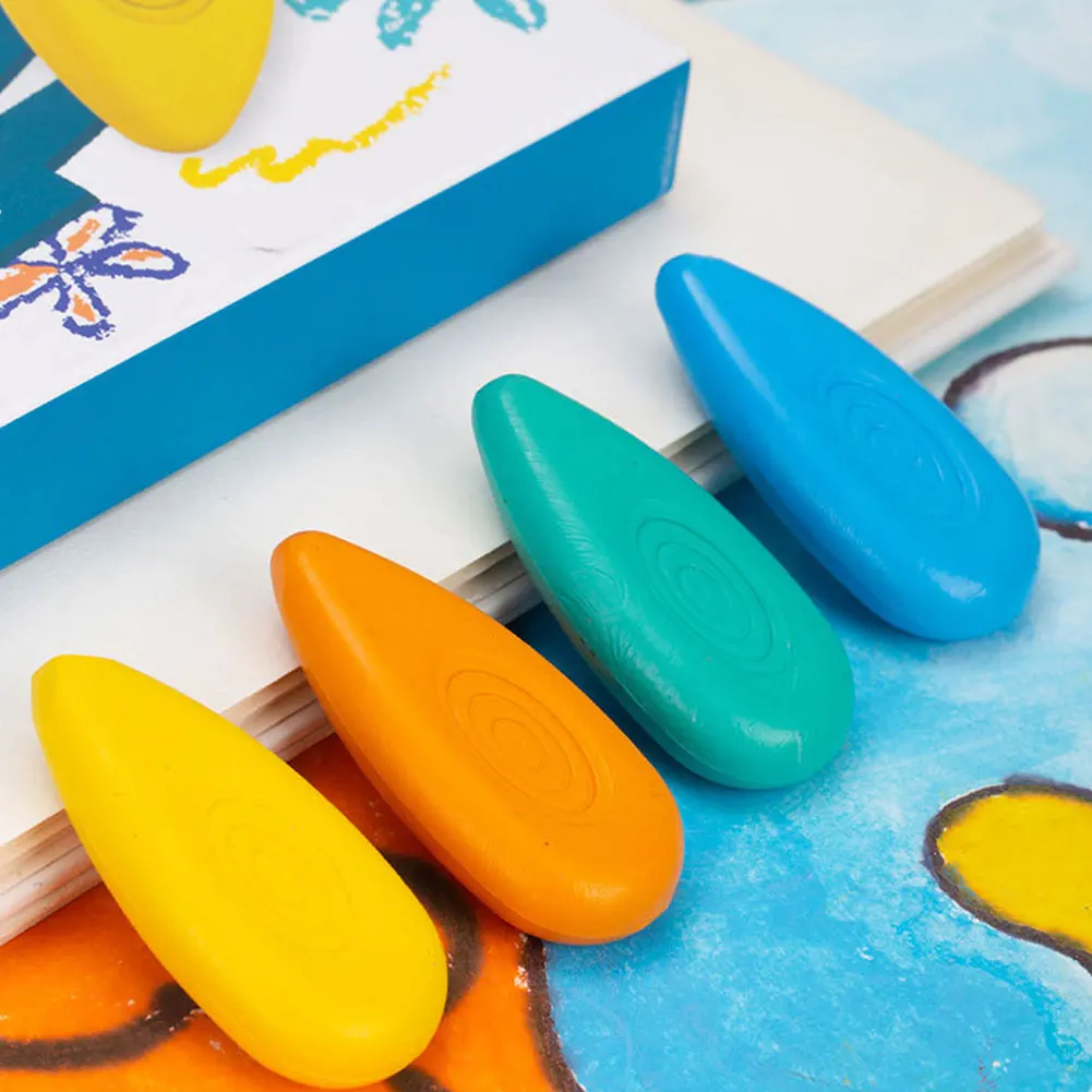 Drop Shape Crayons 12/24 Colors/Set Non Dirty Hand Washable Safe Non-Toxic for kids Baby Toddler Gift Early Education Tools colored crayons,children painting supplies
