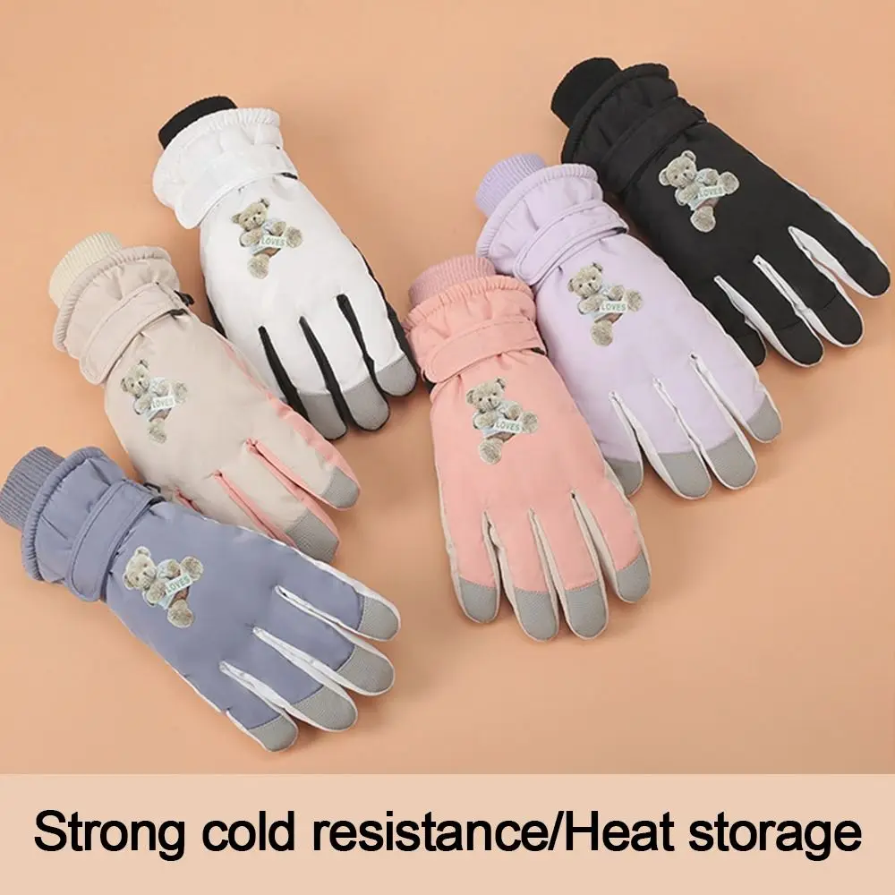 

Anti-slip Warm Women Ski Gloves Thick Winter Autumn Touch Screen Mittens Waterproof Fingers Open Windproof Riding Gloves