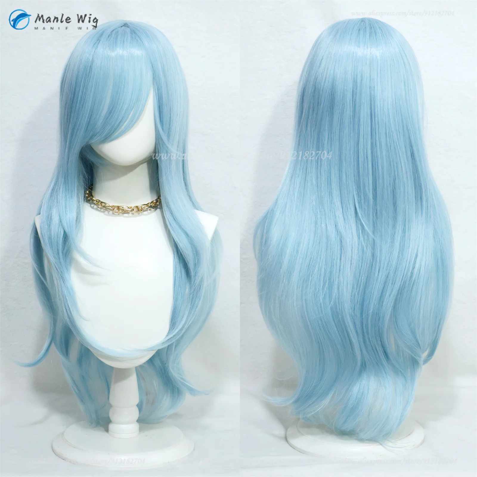 

Anime Hinomori Shizuku Cosplay Wig 75cm Long Straight Blue Wig Cosplay Anime Wigs Heat Resistant Synthetic Hair + Wig Cap