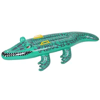 Inflatable Crocodile Surfboard Swimming Pool Floating Mat Alligator Decorative Inflation Pad Daily Use Mount 1