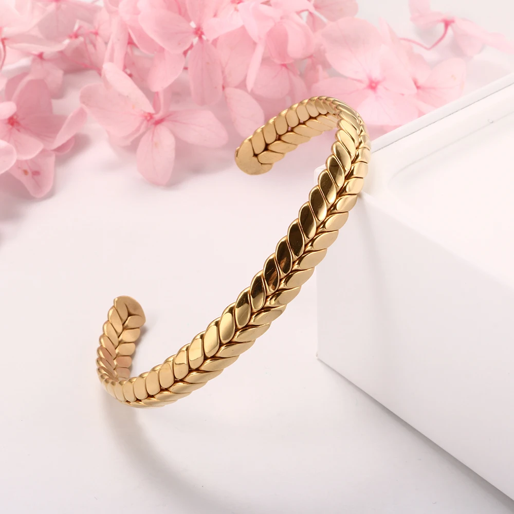 ENSKEFEN - Pulsera De Oro Para Mujer, Pulsera Abierto De Múltiples