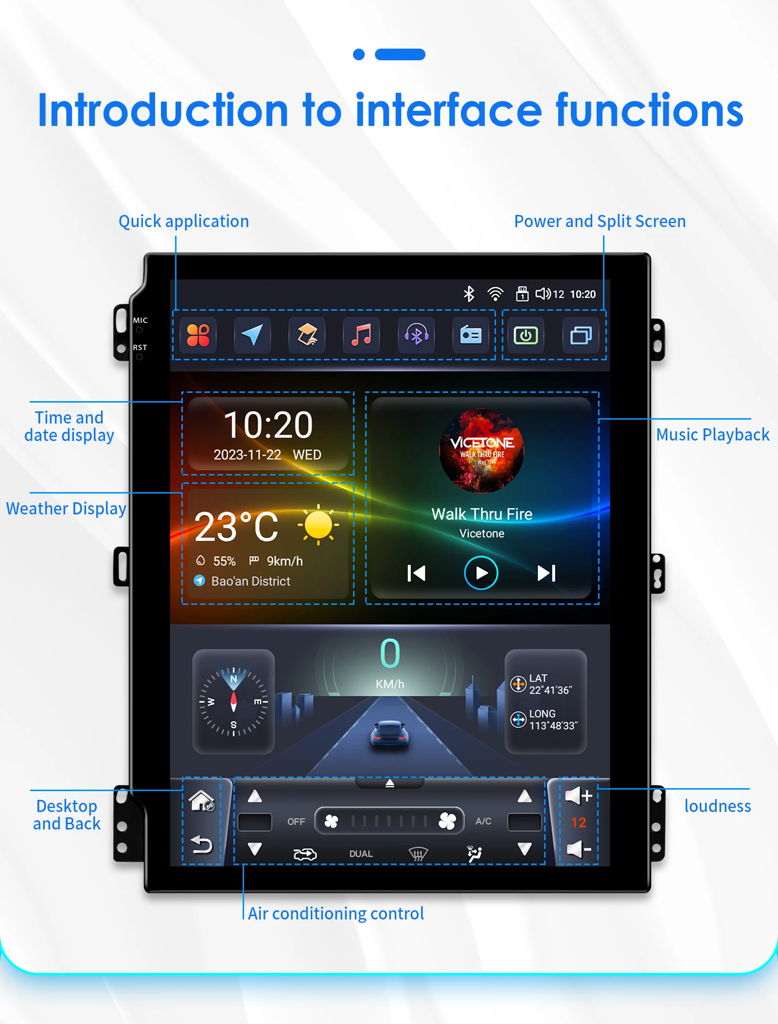 9,7 "2DIN Carplay Android 14 Auto Auto radio für Hyundai Santa Fe 2 2006 - 2012 multimedia-player Autoradio 360 Kamera GPS bildschirm – Detail 21