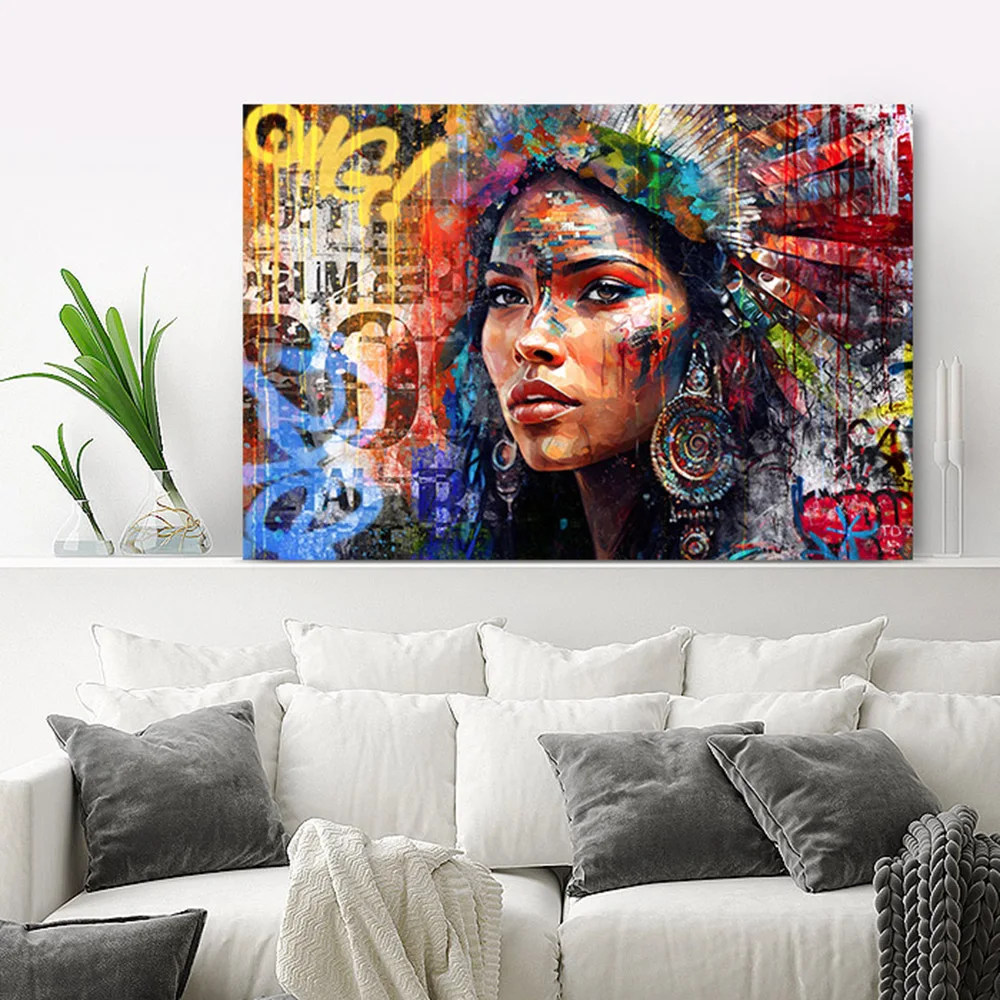 

Поп-арт африканская черная женщина Портрет Печать на холсте красочный постер настенное искусство домашний Декор картина для гостиной спальни