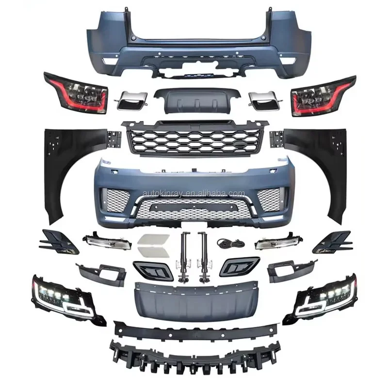 Factory Outlet for Range Rover Sport Upgr to OE Style Bodykit 2013-2017 Facelift to 2018 Model Bumper Grille LED Headlights 1