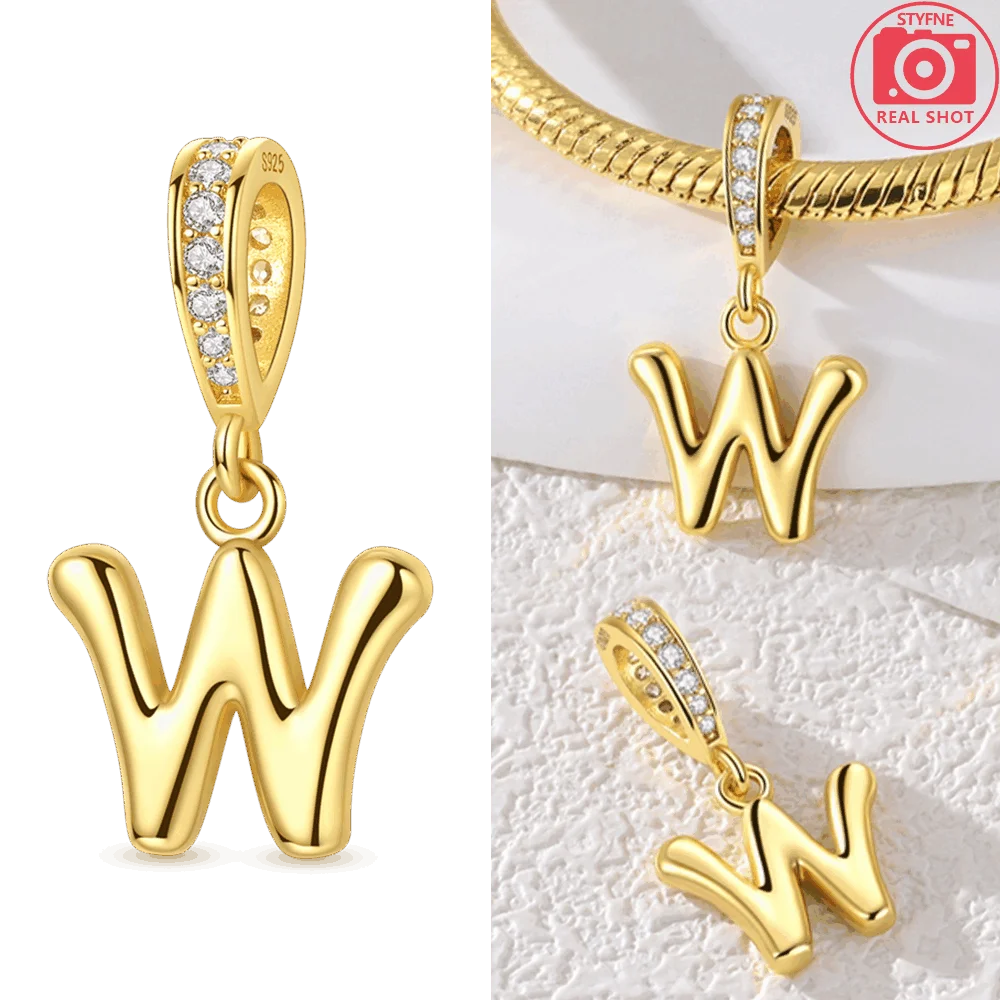 Elegant 925 Sterling Silver Alphabet Charms - Personalized DIY Jewelry Gift