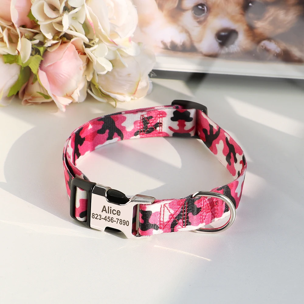Title 13, Personalized Fashion Dog Collar Nylon Flower Pr...