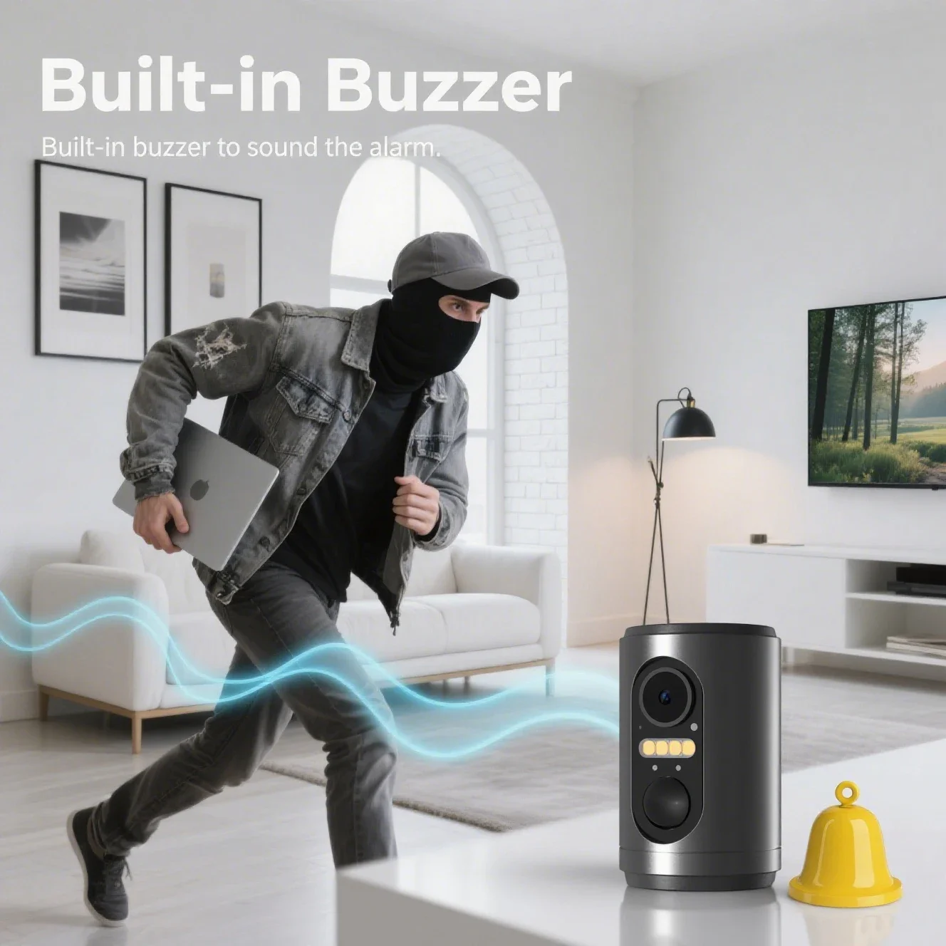 Mini telecamera a batteria 1080P Batteria incorporata Sensore PIR Rilevazione di movimento Video wireless Sicurezza CCTV HD Telecamera per baby monitor domestico - immagine 4
