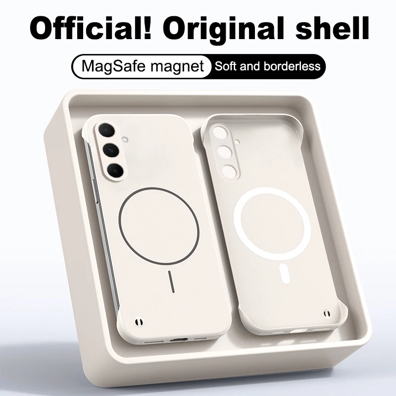 Dünnes PC Mattes Rahmenloses Gehäuse für Magsafe Samsung A14 A15 A16 A23 A24 A32 A33 A34 A52 A53 A54 A55 A73 A35 A56 Magnetische Abdeckung