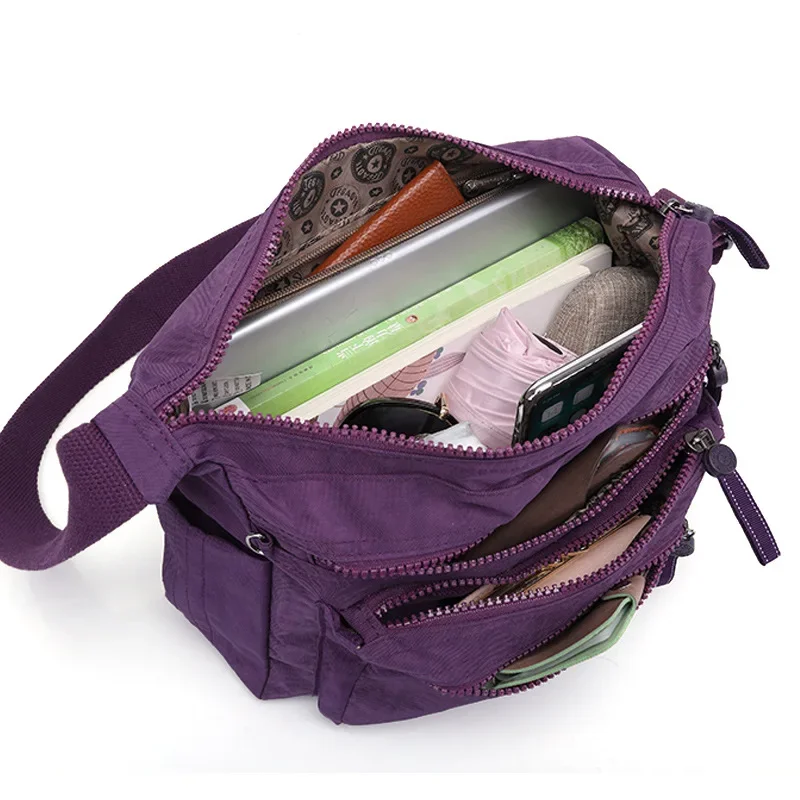 Nylon Messenger Shoulder Bag for Men and Women