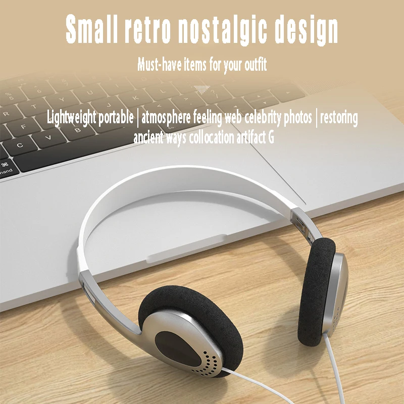 Headphones Y2k Personality Retro Headset Black Fashion Style Headset Over Ear Earbud 3.5mm Clear Headset Photo Props Personality 2