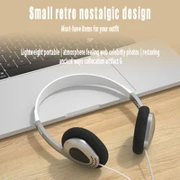 Headphones Y2k Personality Retro Headset Black Fashion Style Headset Over Ear Earbud 3.5mm Clear Headset Photo Props Personality 2