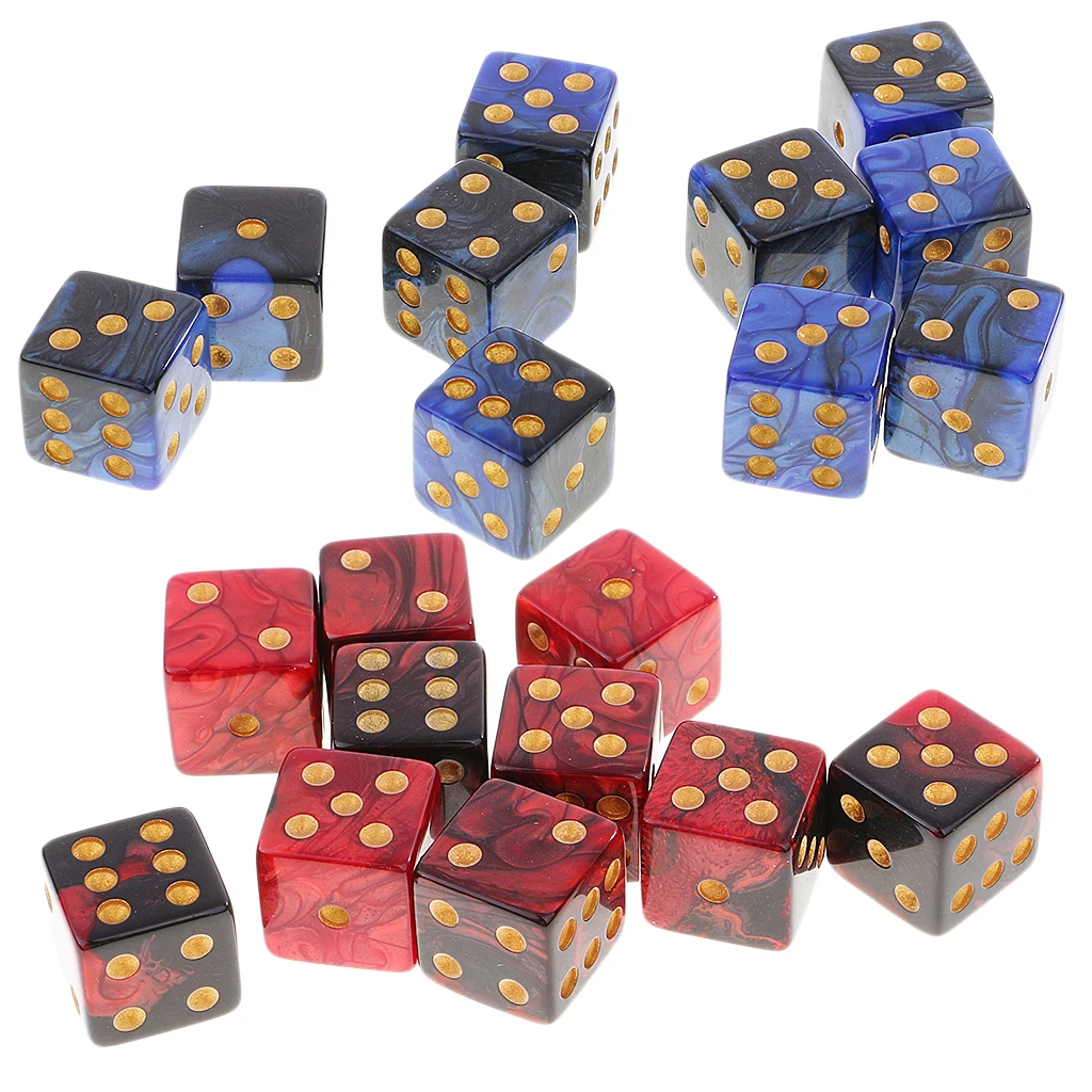 MagiDeal 10Pcs Six Sided D6 Dice Digital Dices Set for RPG Game Funny Family Dice Sport Gifts