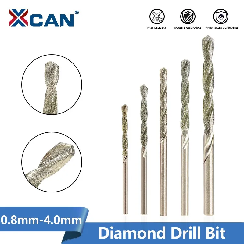 

XCAN Diamond Coated Drill Bit 0.8mm-4.0mm Micro HSS Twist Drill Bit for Tile Stone Marble Brick Hole Drilling 10pcs