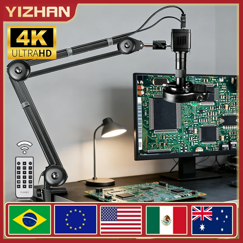 Microscopio Digital YIZHAN 150X para soldar, cámara de 13MP/48MP/60MP, soporte plegable de metal ajustable, herramientas para reparación de PCB de teléfonos