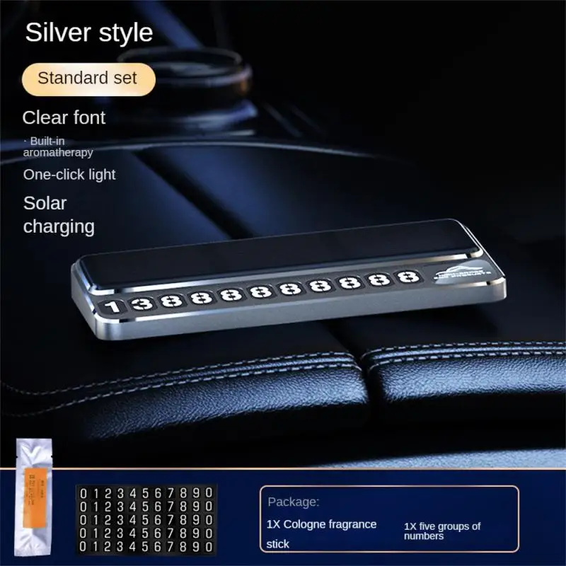 

Цинковый сплав, ароматерапия на солнечной батарее, яркий аромат, светящаяся табличка с номером телефона, Стайлинг автомобиля