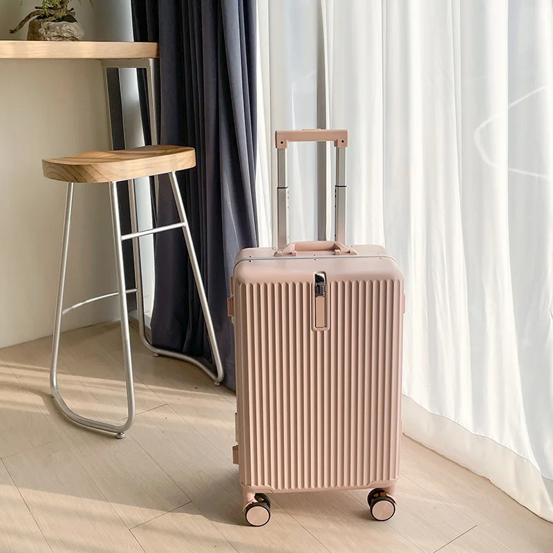 PLUENLI Women's Luggage Good-looking Aluminum Frame Luggage Trolley Case Universal Wheel Boarding Password Suitcase