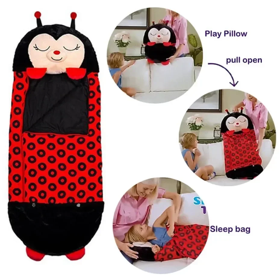Children's Cartoon Sleep Sack for Birthday Gift Kids Sleeping Bag Plush Doll Pillow Baby Boys Girls Warm Soft Lazy Sleepsacks