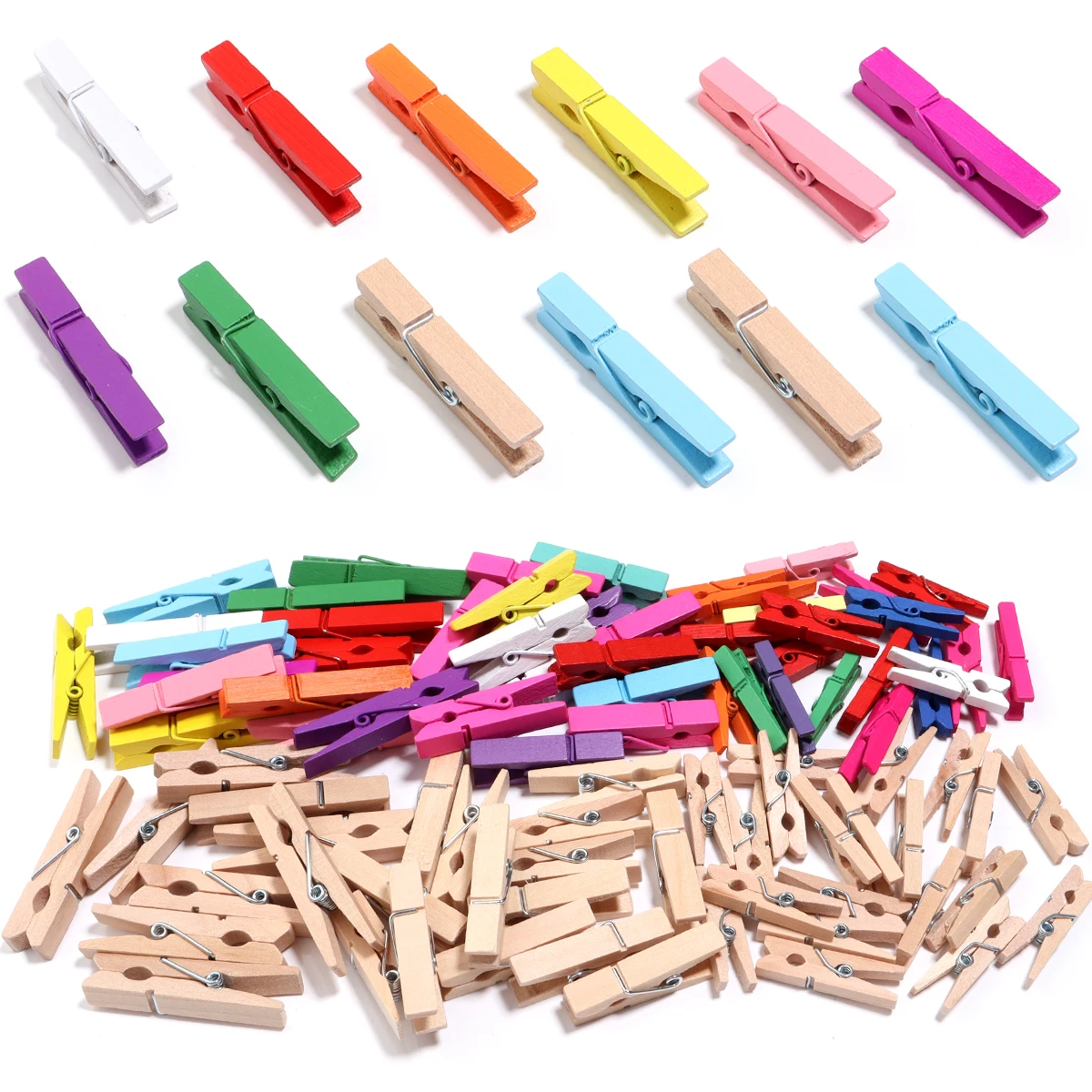 20-50Pcs/lot Colored Wooden Clips Multi-size Wood Clamps Multi-use Home Supplies DIY Book Photo Clip Garment Sewing Aid Clip sewing clips garment clips clothes clips