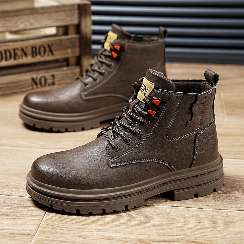 

Men's Chukka Boots Waterproof Leather Casual Lace Up Ankle Oxford Boots Daily Dress Shoes for Men