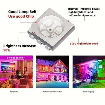 30leds/m 5050 Led Strip 5M LED Strip Light led ribbon 15M 20M 30M rgb led diode tape Bluetooth Controller power adapter for Home 3