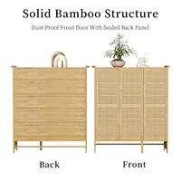 Bamboo Shoes Rack Organizer Cabinet with Doors and 6 Tiers Shelves for for Entryway Hallway 3