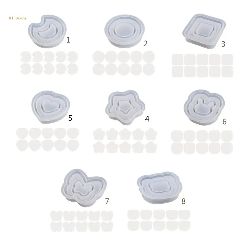 Resin Shaker Silicone Molds Keychain Pendant Mold with Plastic Film