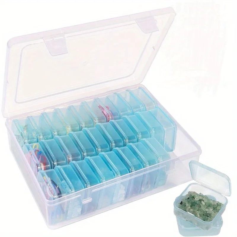 Storage Boxes 1 Set of 30 Grid Storage Gift Diamond Painting Stone Beads Suitable for Diamond Embroidery Box DIY Craft Storage