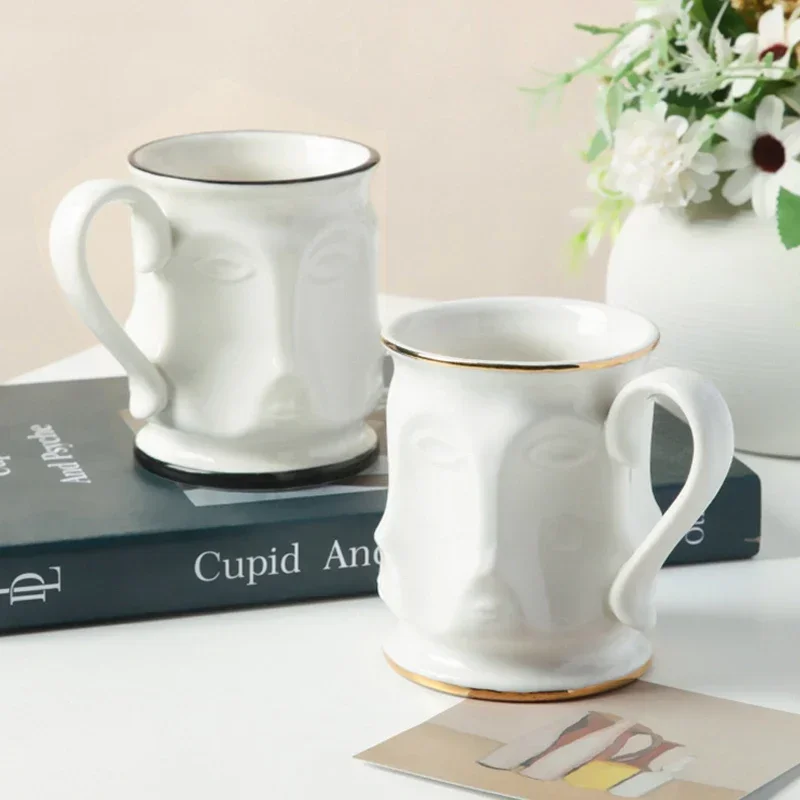 

Home Decoration Mugs And Cups Human Face Coffee Cup Vintage Luxury Insulated Milk Cups Office Household Tea Water Cup New P2