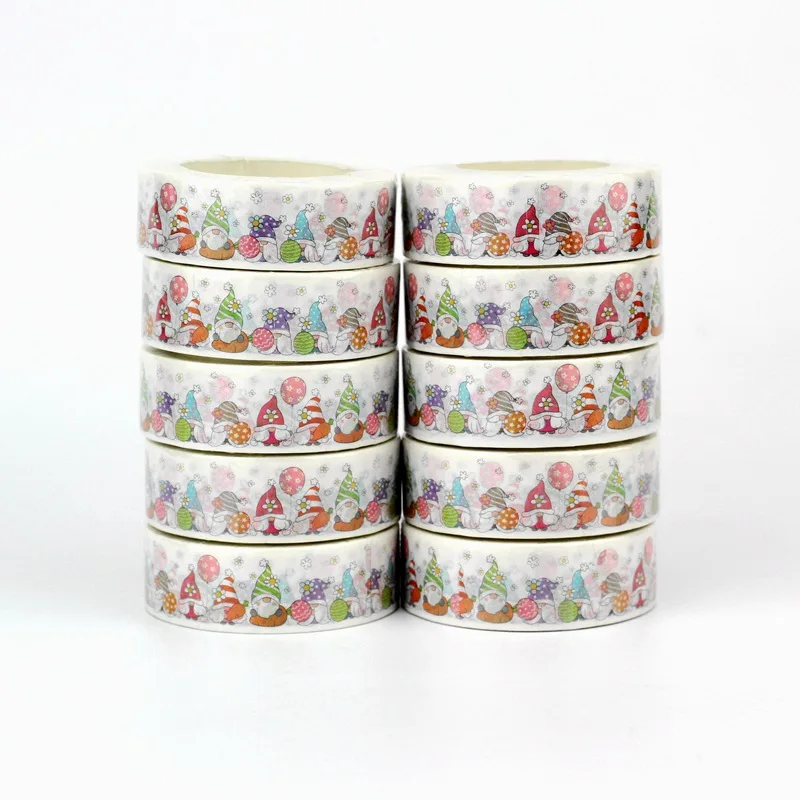 

NEW 10PCS./Lot Decorative Colorful Gnomes with Daisy Balloon Washi Tapes for Scrapbooking Adhesive Masking Tape Cute Stationery