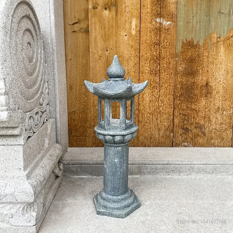 Japanese Ceramic Imitation Stone Lamp, Imitation Marble, Red Clay, Decoration Products, Courtyard Home Decoration 1Pc