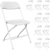 10 Pack Folding Chairs, Portable Party Plastic Chairs, Stackable Commercial Seats with Steel Frame, 350lbs Capacity 6