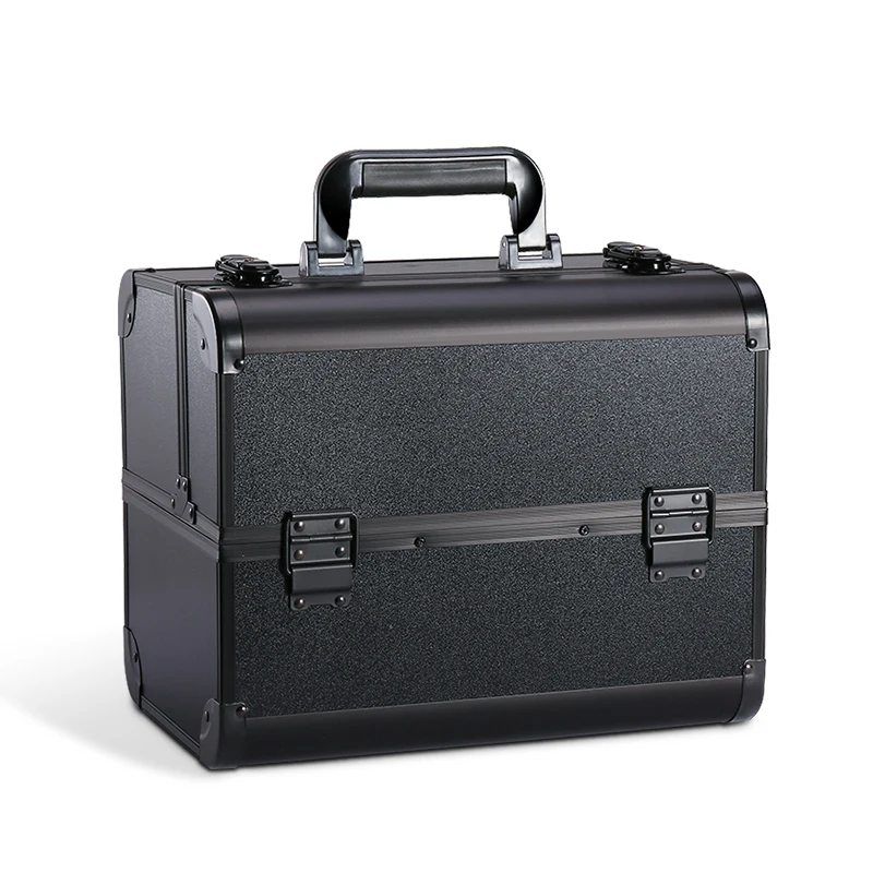 Makeup Train Case Pro Adjustable 4 Sliding Trays Cosmetic Case Storage Organizer Box Lockable Compartments 2