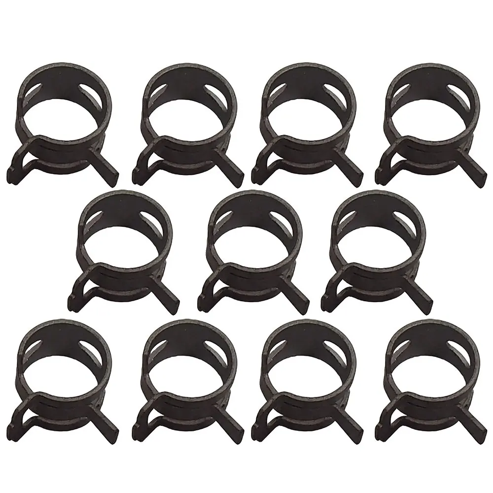 Hose Clamps Pipe Clamps 10pcs M6-32mm Spring Clips for Fuel Hose Line Oil Water Pipe