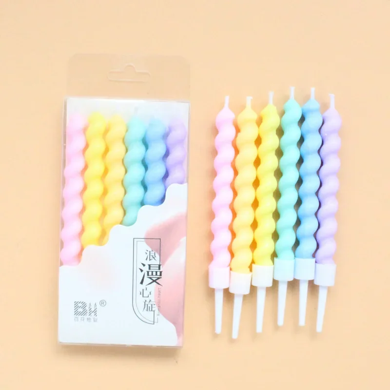 Cakelove 6Pcs Colorful Birthday Candles With Stand Star Heart Cake Candle Baby Children Birthday Party Supplies Wedding Decor