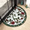 Door Entry Mat Entrance Doormat House Outdoor Floor Carpet Semi-circular Rug Floral Style Home Decoration Rugs Felpudo 입구 현관 매트 3
