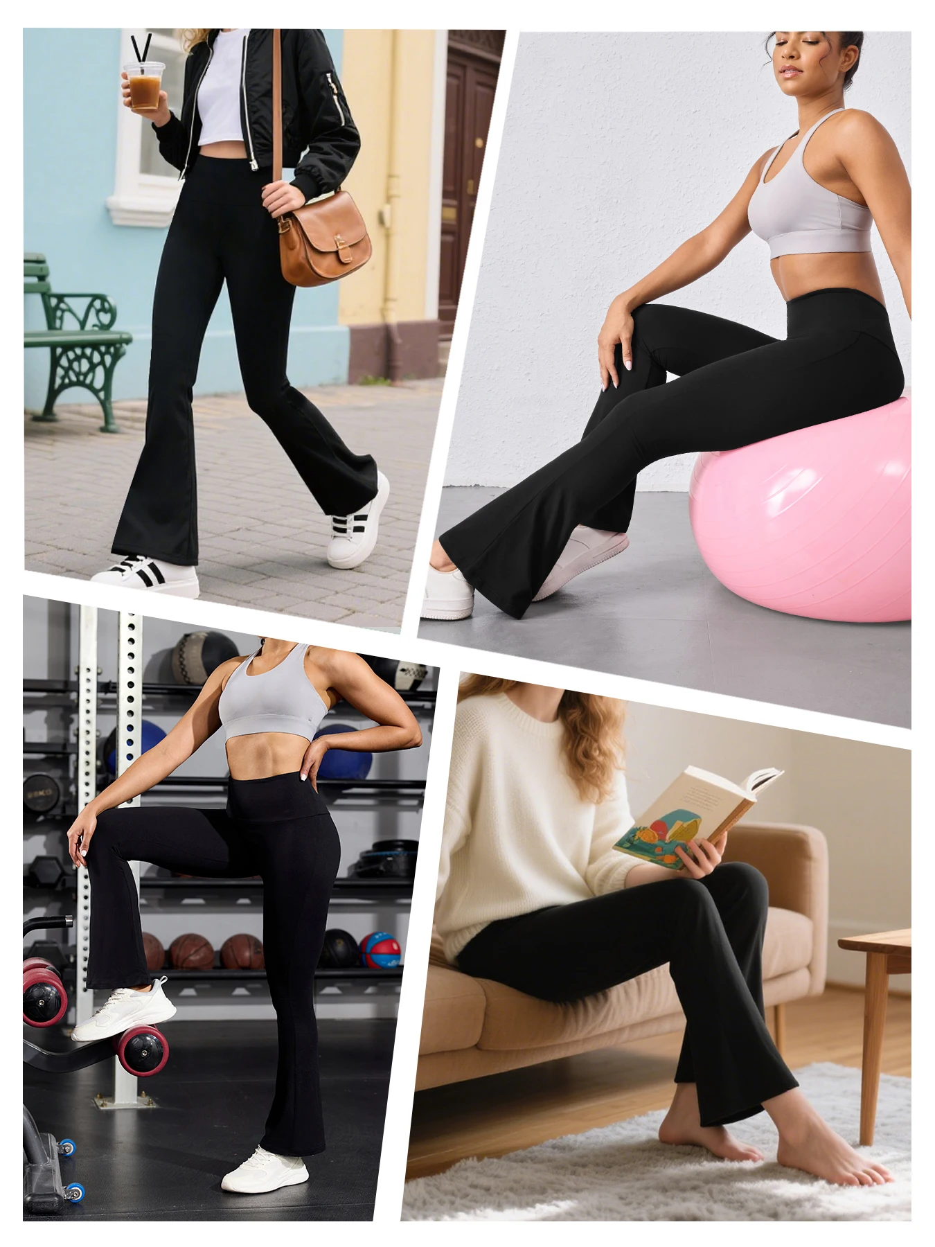 Womens Super Soft High Waisted Flare Leggings Image 5
