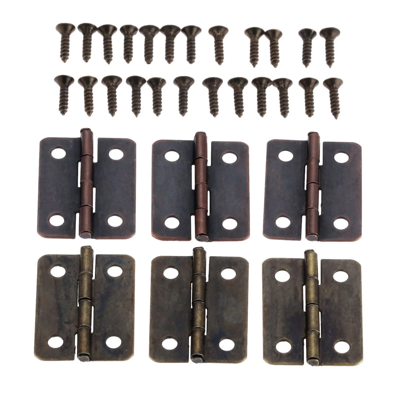 Stainless Steel Door Hinges Furniture Hinge Wooden Box Hinge Cabinet Door Hinges Cabinet Hinges Brass Hinges Bronze Butterfly Hinges 10pcs Hinges + 40 screw Round Angle 4 Holes Antique Bronze/Red Copper 25*18mm Decor Jewelry Wood Box Wine Vintage Zinc Alloy
