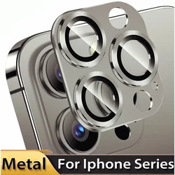Ultra HD Rugged Metal Armor Camera Protector with Anti - Fingerprint Cover in Official Color - 14Pro 14ProMax (Titanium gray - A)