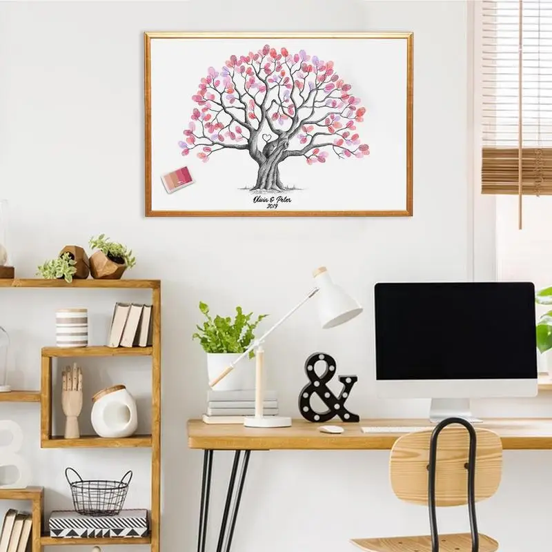 Wedding Guest Book DIY Tree Painting Fingerprint Tree Canvas Event Decorative Guestbook