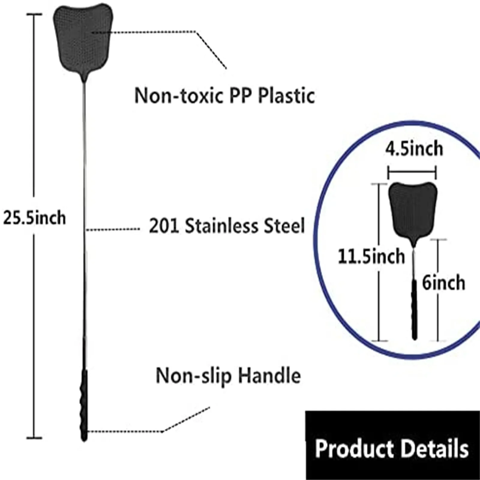 Fly Swatter Telescopic Durable Plastic Heavy Duty With Stainless Mosquito Repellent Tool Home Accessories