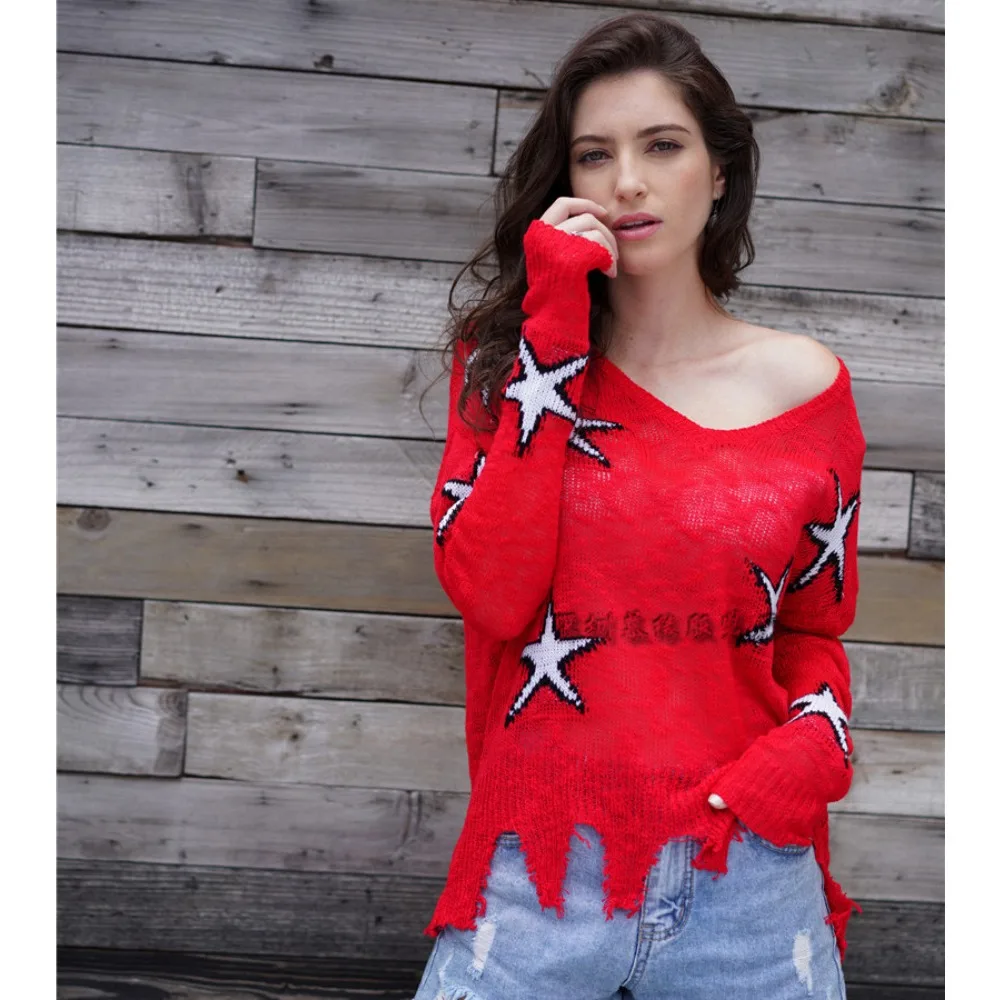 

Women's pullover, geometric loose sweater, large size knit, women's top